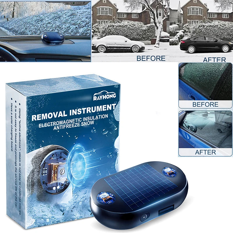 Electromagnetic Car Snow Melting Device Antifreeze Snow Removal Instrument Solar Car Snow Remover Defroster Windshield De Icer