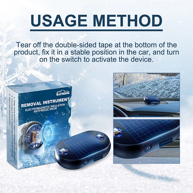 Electromagnetic Car Snow Melting Device Antifreeze Snow Removal Instrument Solar Car Snow Remover Defroster Windshield De Icer