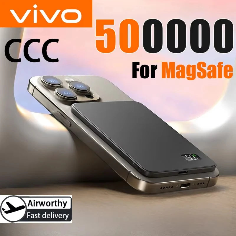 VIVO 50000mAh 3C Certification Thin Power Bank Ultra For MagSafe Magnetic Wireless Fast Charging Portable Battery Display