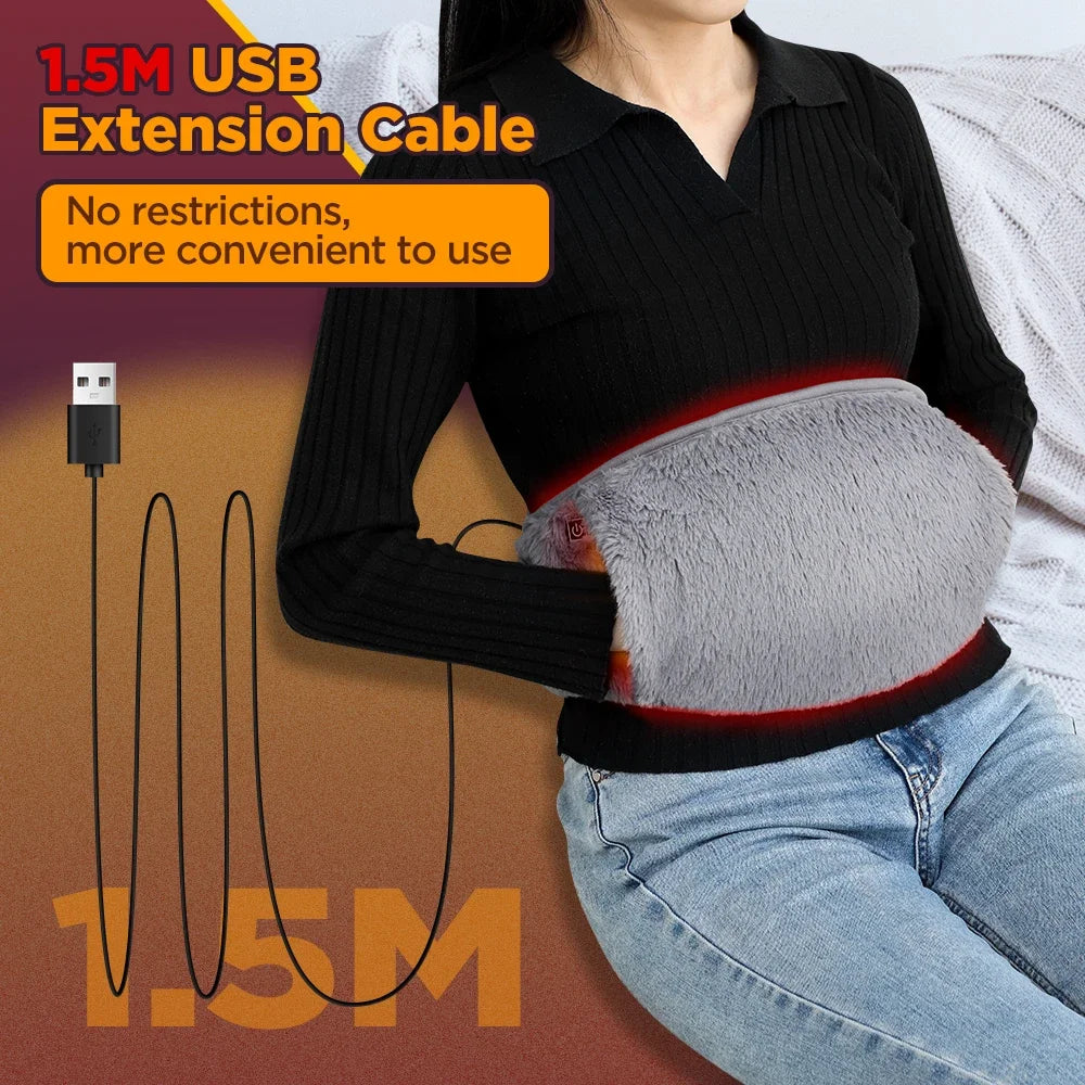 Hand Warmer, Uterus Warming Belt Electric Heated Waist Warmer 3 Levels Cold Protection for Extreme Winters